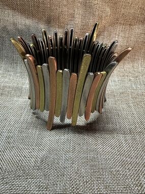 Multi-Tone Stretch Bracelet - Gold, Silver, Copper